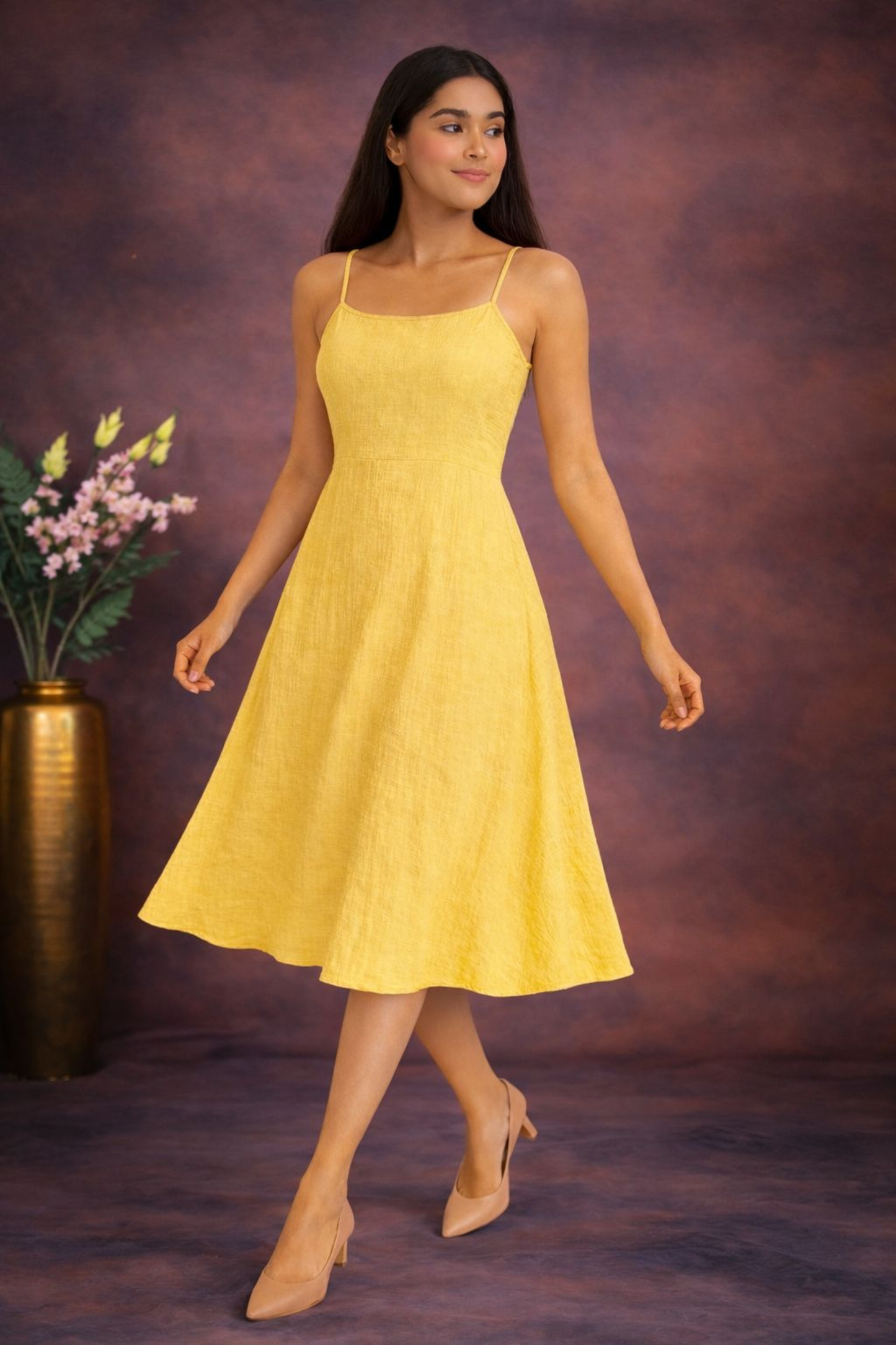 Pastel Summer Midi Dress Set front