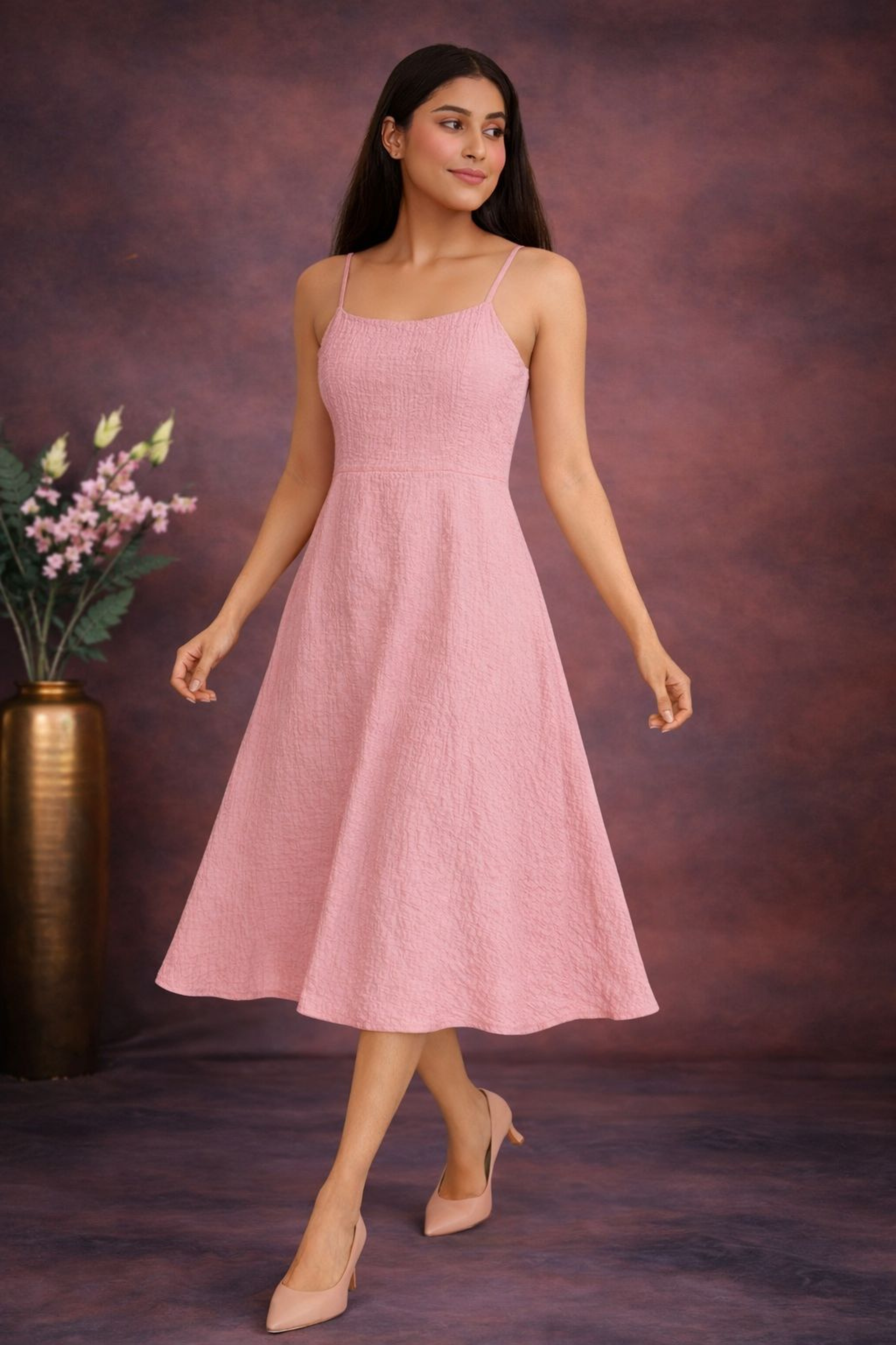 Pastel Summer Midi Dress Set pink 1