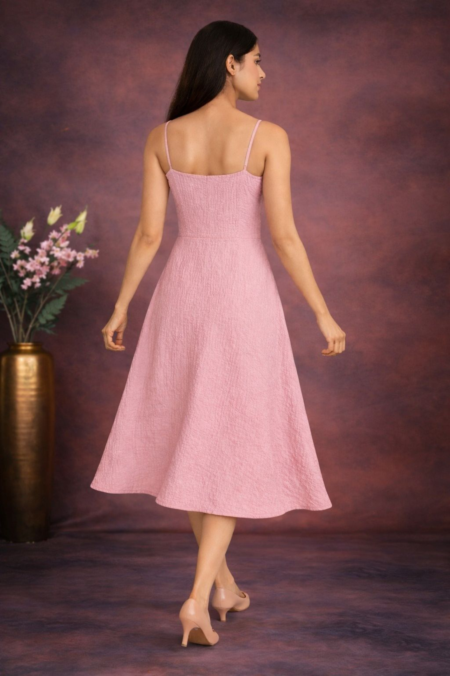 Pastel Summer Midi Dress Set pink 2