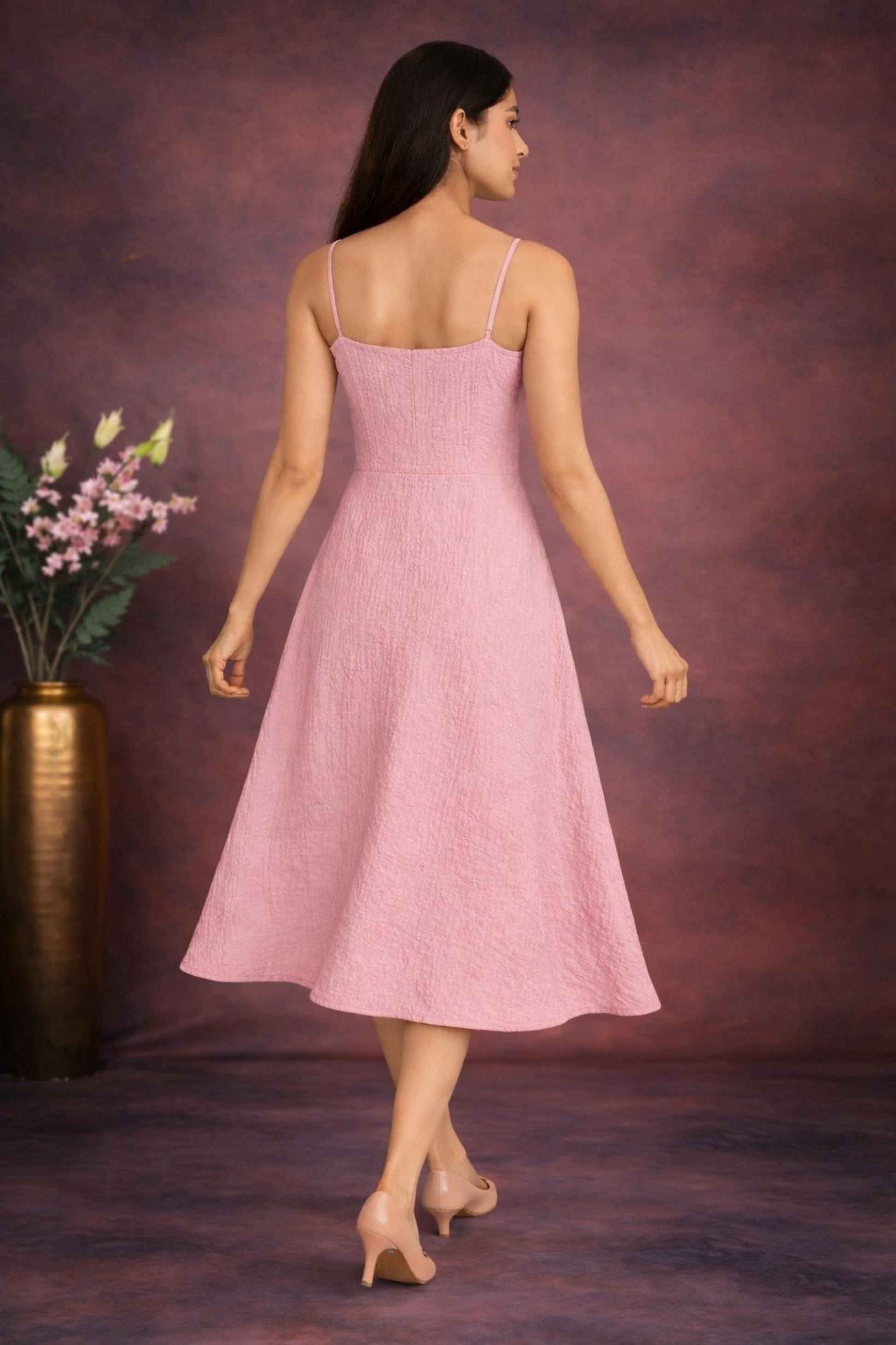 Pastel Summer Midi Dress Set pink 2